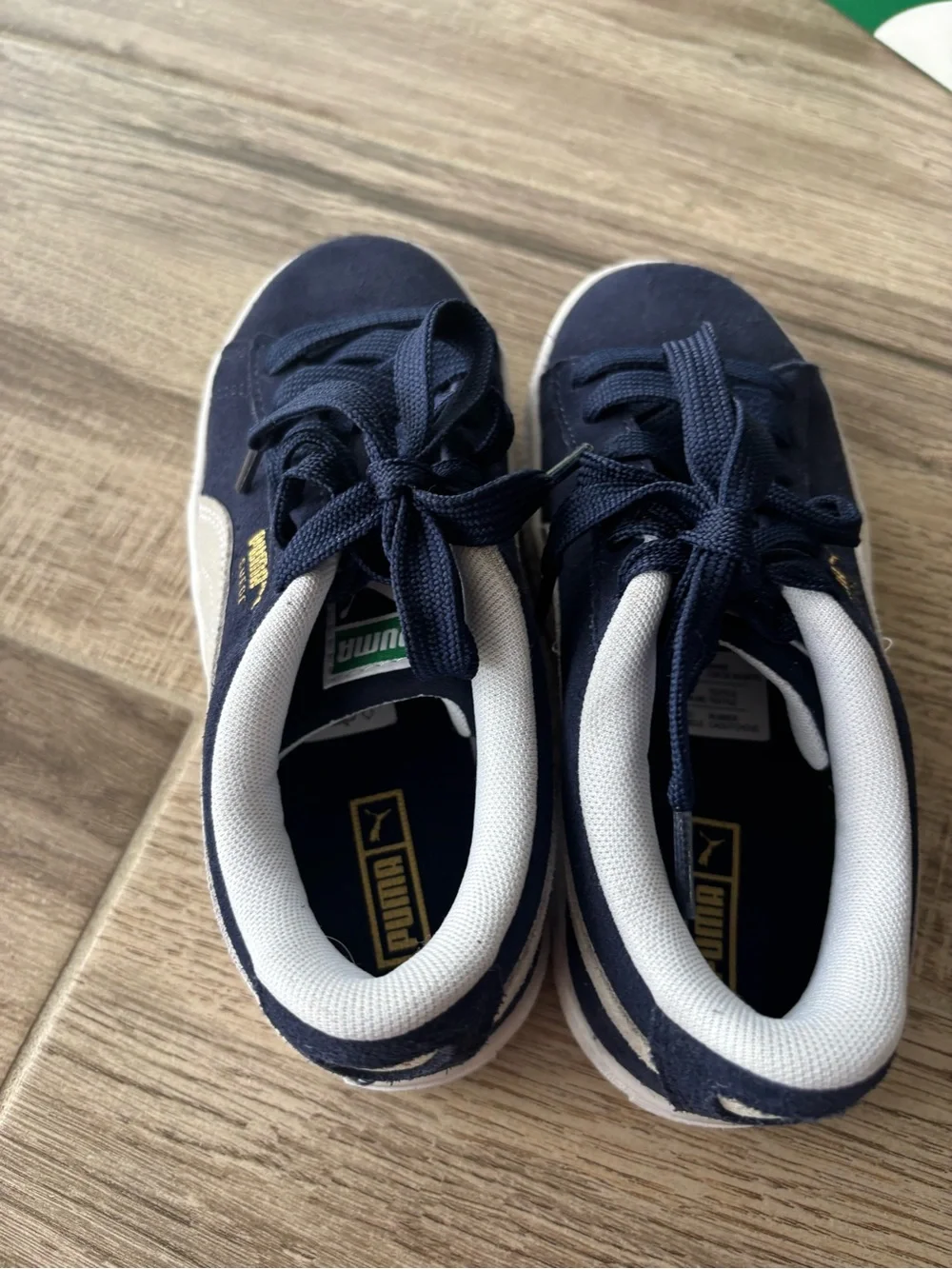 Puma Kids Suede Sneakers - Navy and White size 1C